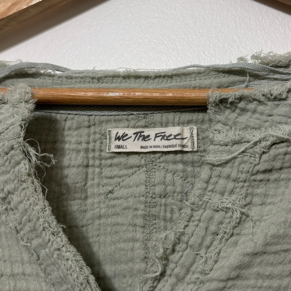 Free People Sage Sugar Rush Babydoll Top Size Small Oversized